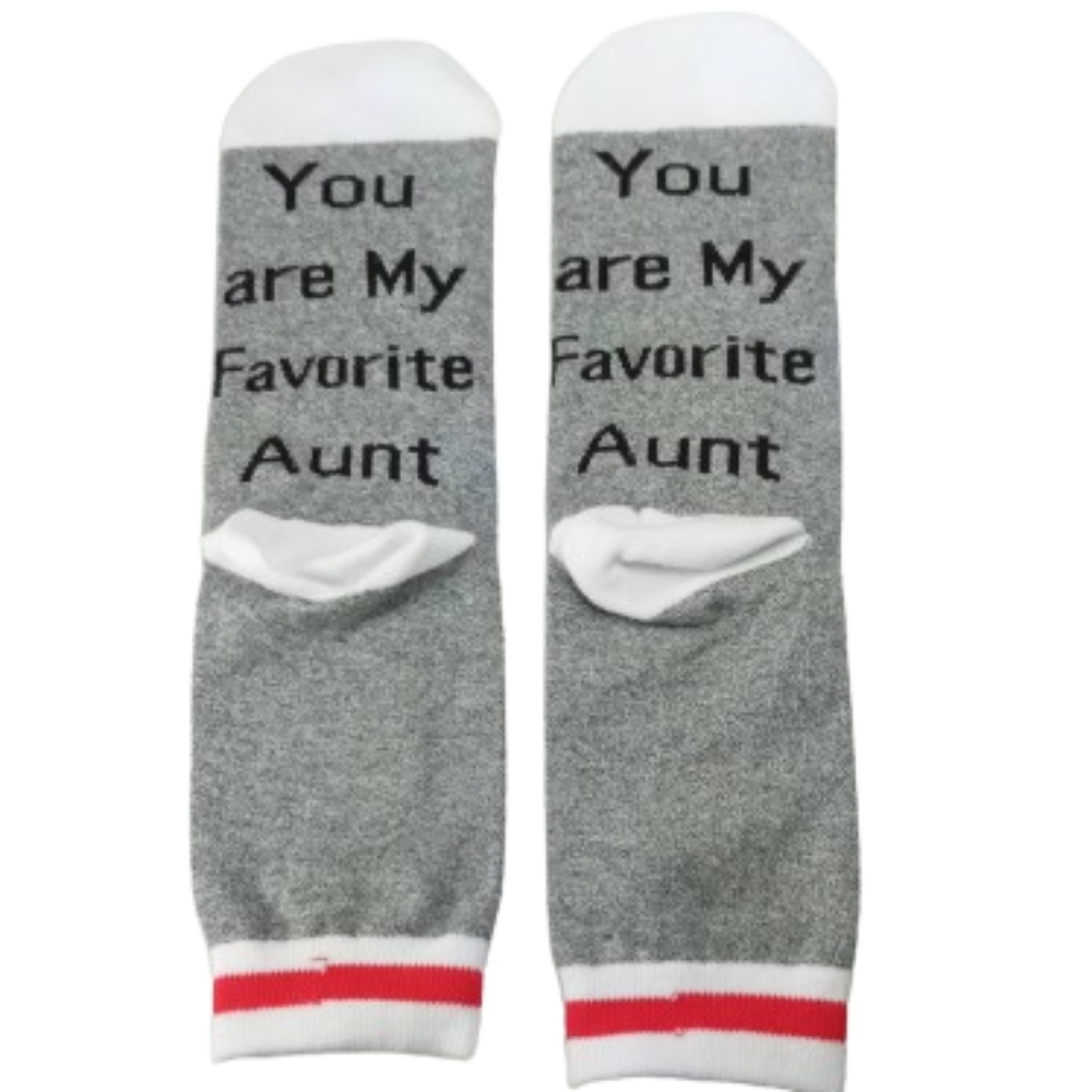 "You Are My Favorite Aunt" Novelty Word Socks